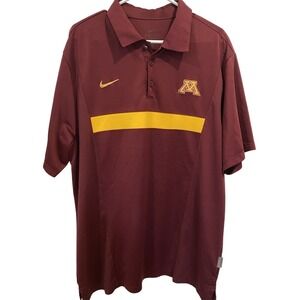 Minnesota Golden Gophers Nike Golf Polo Dri Fit Shirt Men's XL Maroon